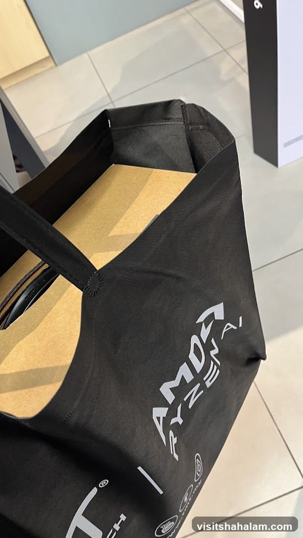 Black Tote Bag with AMD Ryzen Logo