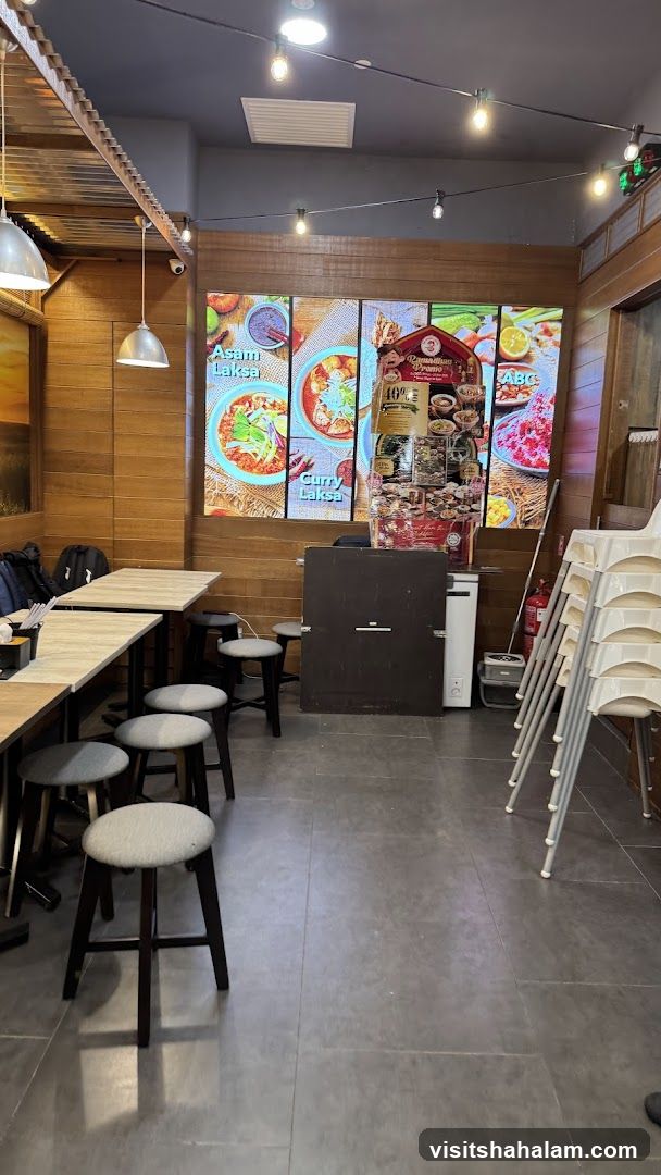 Restaurant Interior with Food Displays