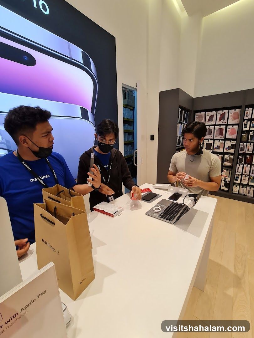 Store Interior with Customers and Staff