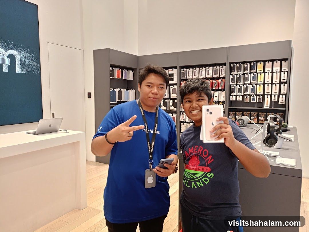 Two people in a store
