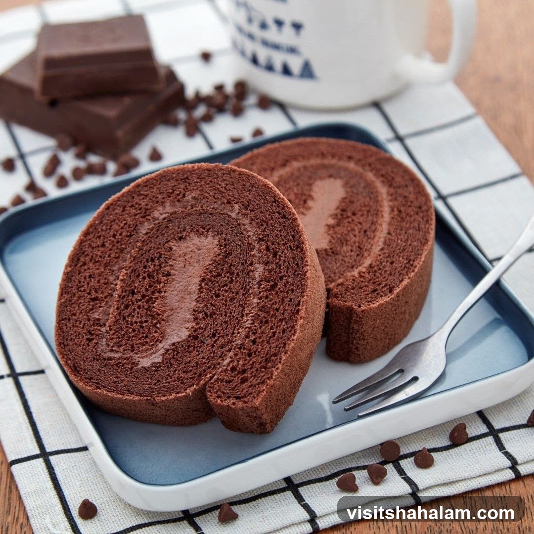 Chocolate Swiss Roll Slices