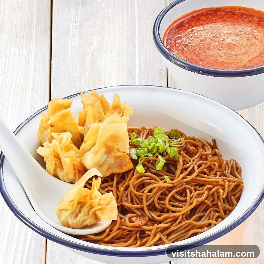 Noodles with Wontons and Sauce