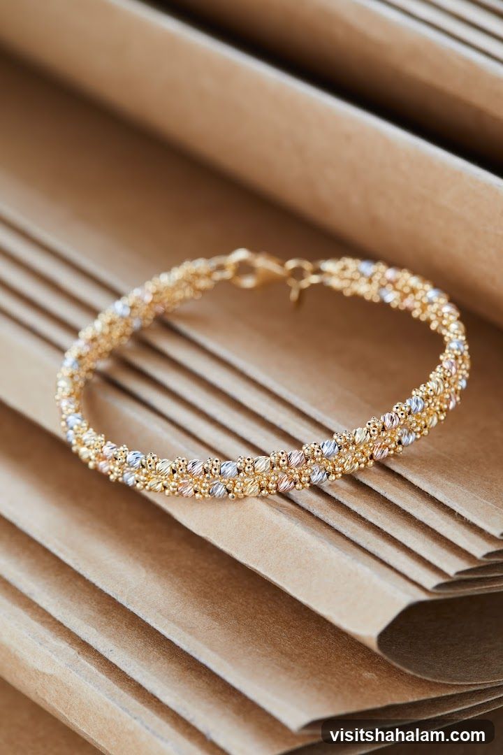 Gold and silver beaded bracelet