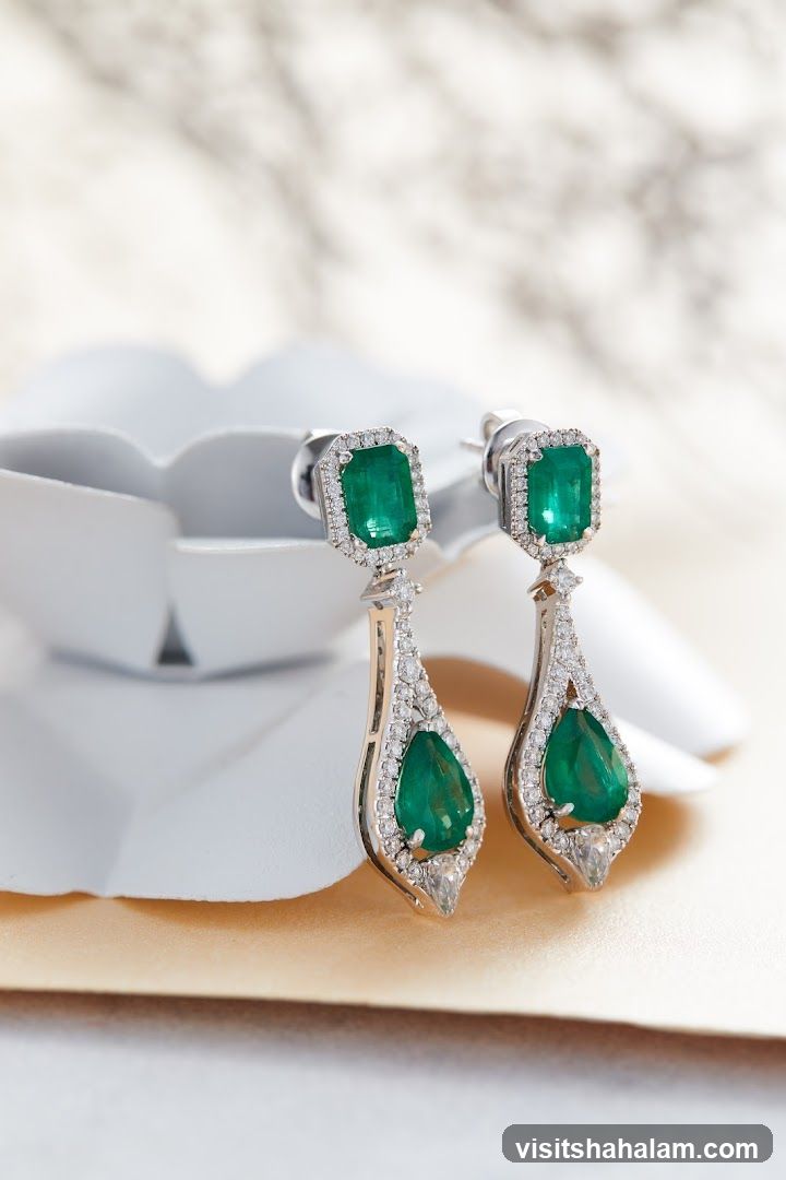 Emerald and Diamond Earrings