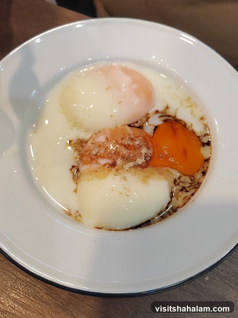 Soft-boiled eggs with soy sauce