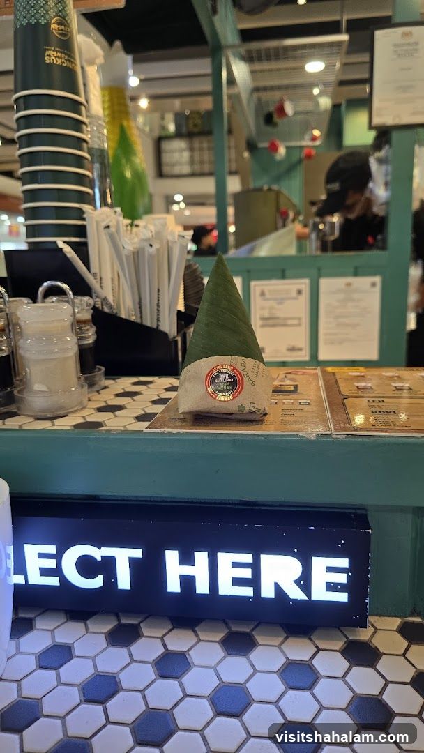 Food stall counter with Nasi Lemak and menu