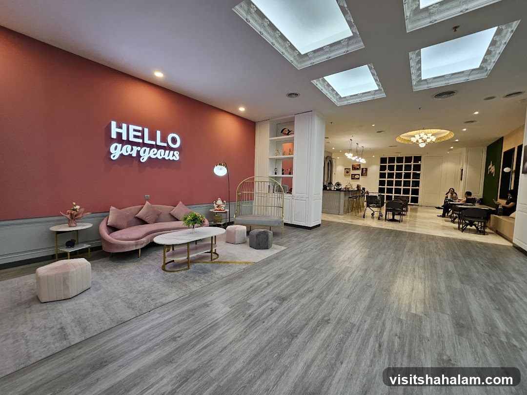 Modern Waiting Area with Neon Sign
