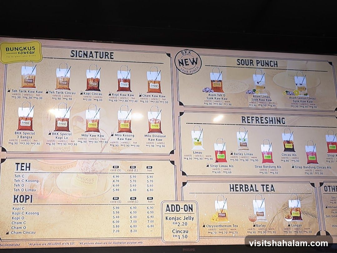 BUNGKUS KAW KAW Menu