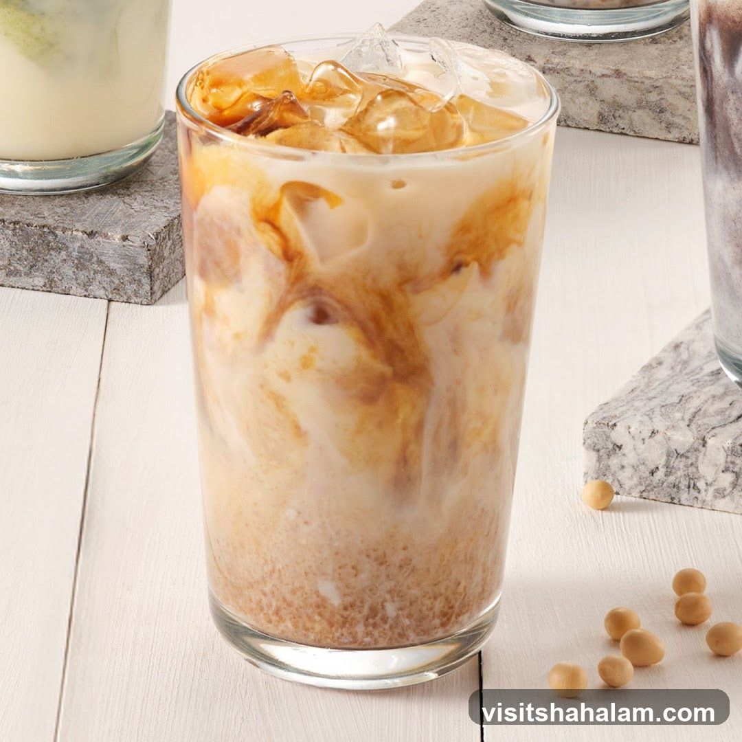 Iced Coffee with Cream and Caramel Swirl