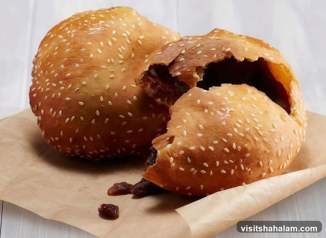 Sesame Seed Pastries with Red Bean Filling
