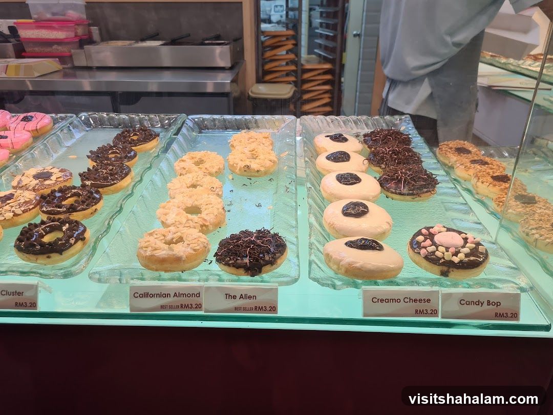 Donuts on display