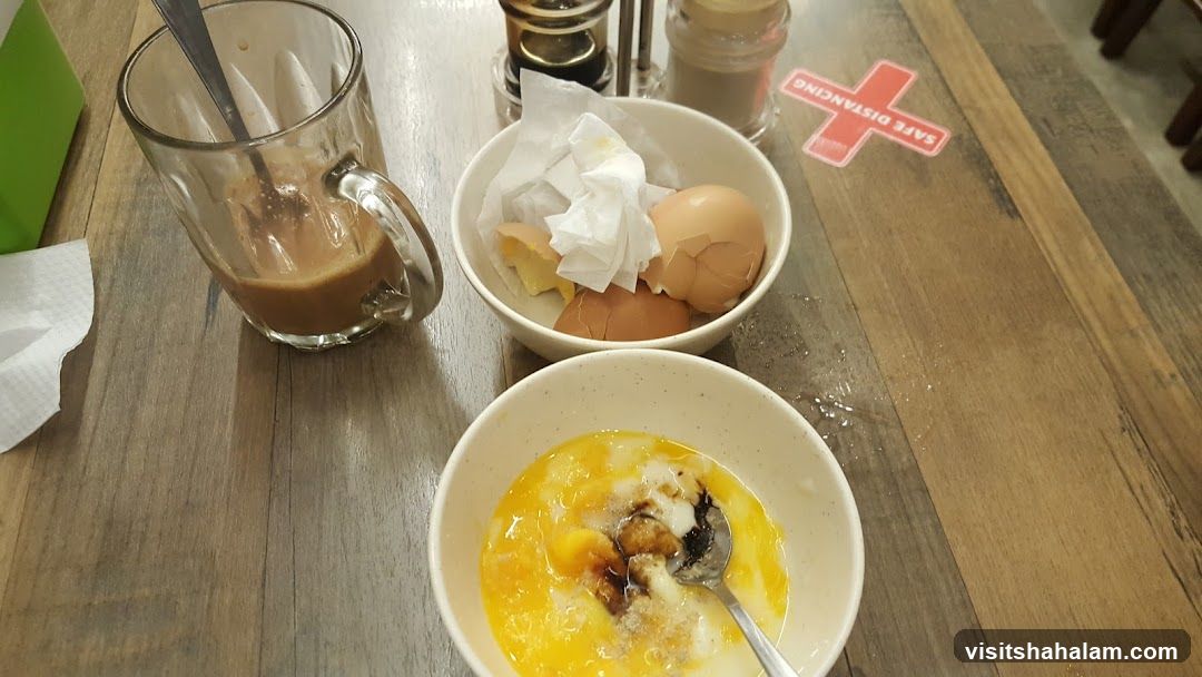 Soft-boiled eggs and coffee