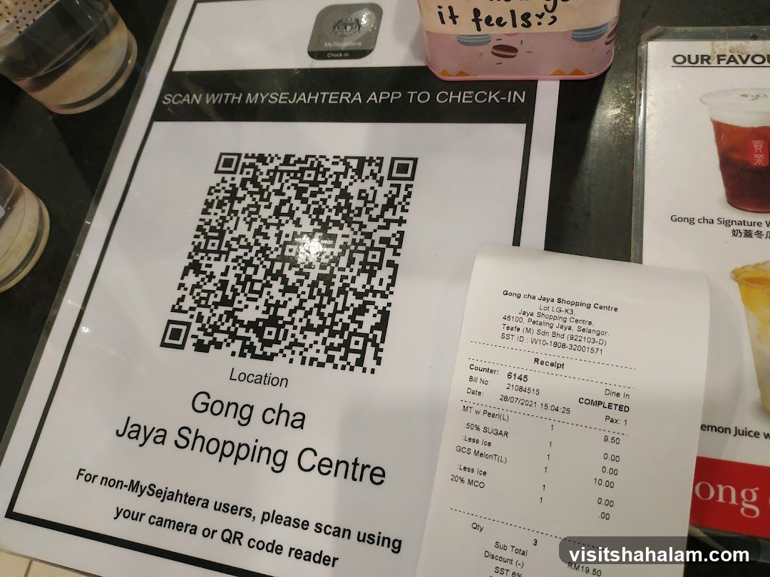 Gong Cha Receipt and QR Code