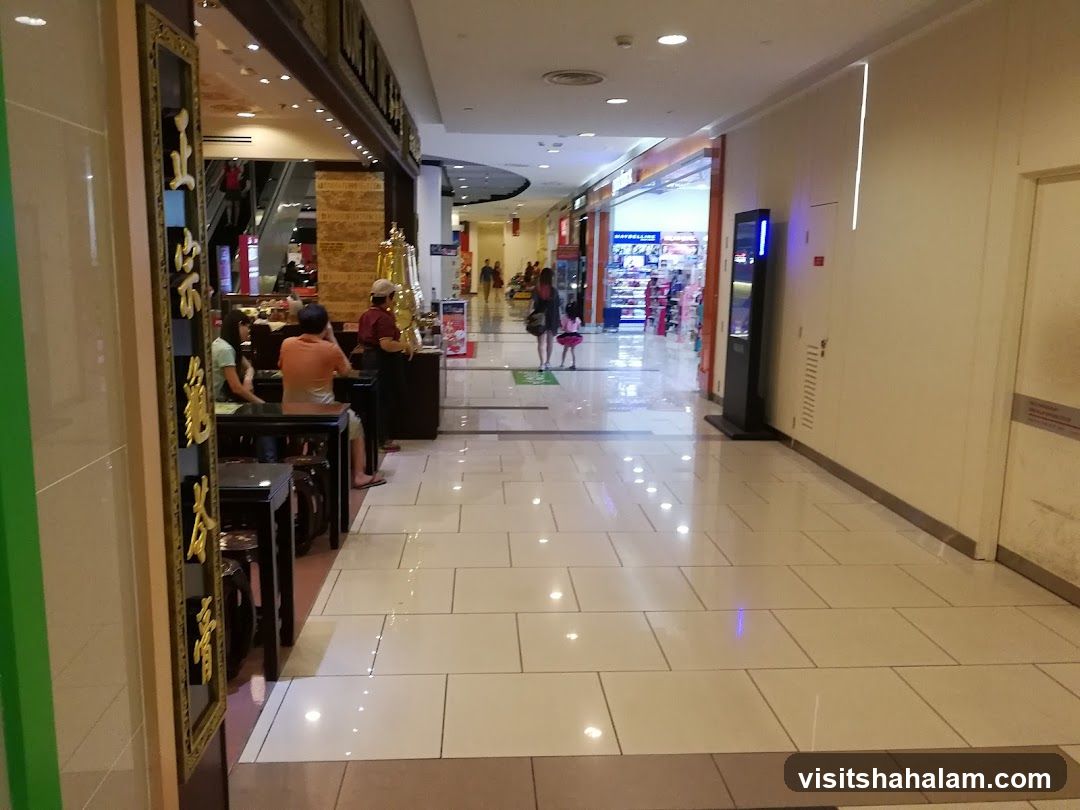 Mall Interior with Shops and Diners