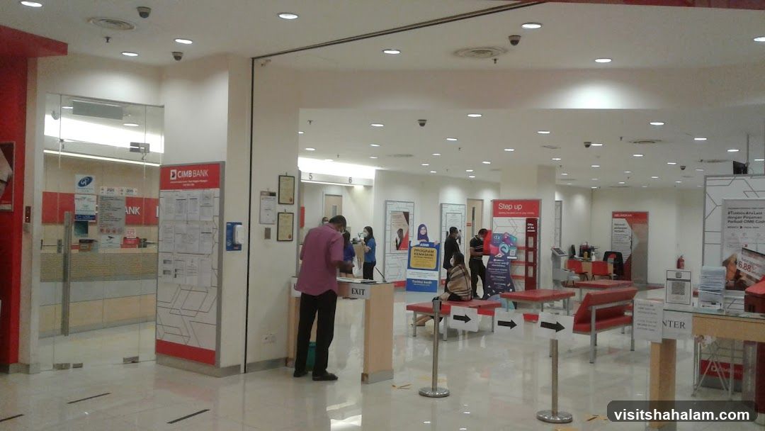 Bank interior with waiting area