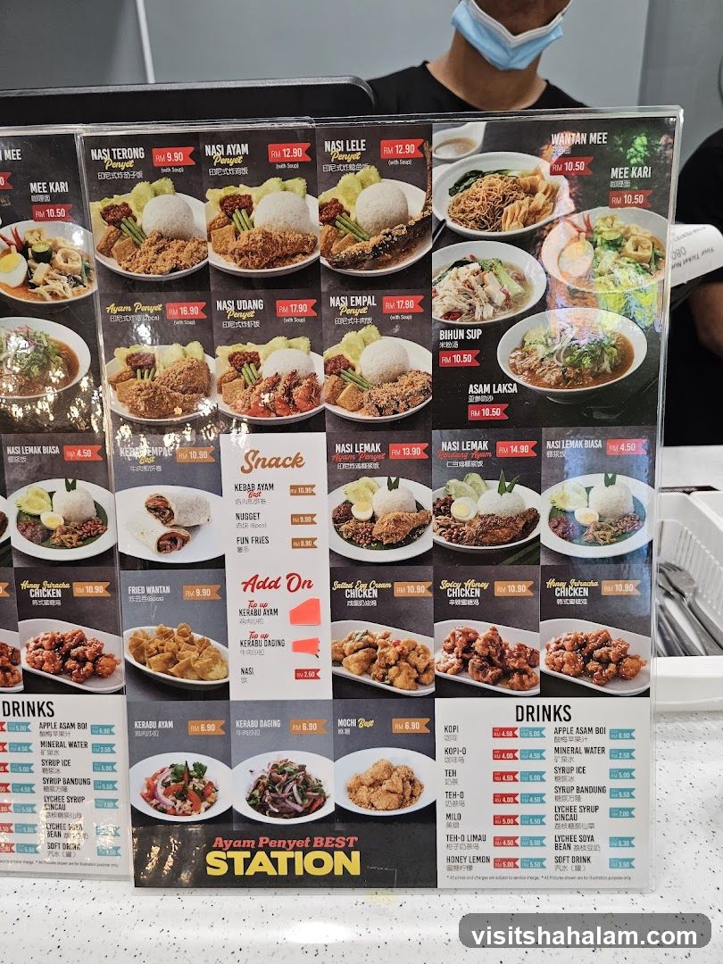 Ayam Penyet BEST STATION Menu