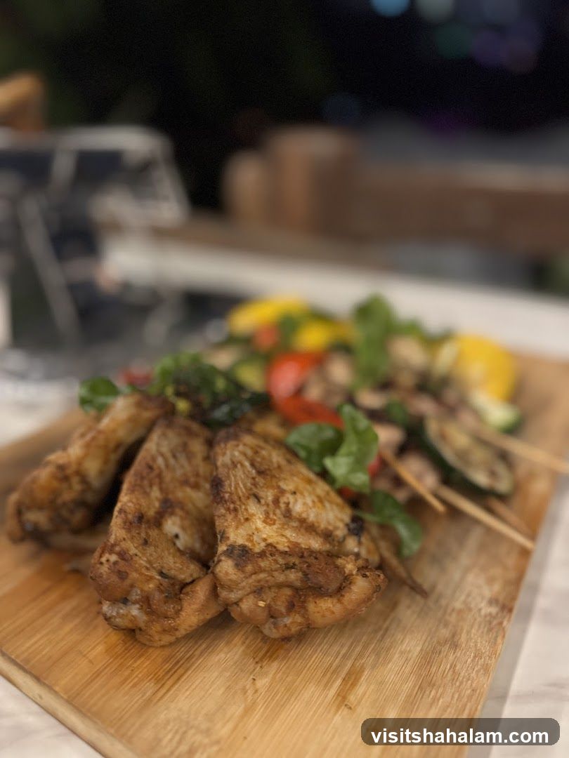 Grilled Chicken Wings and Skewers