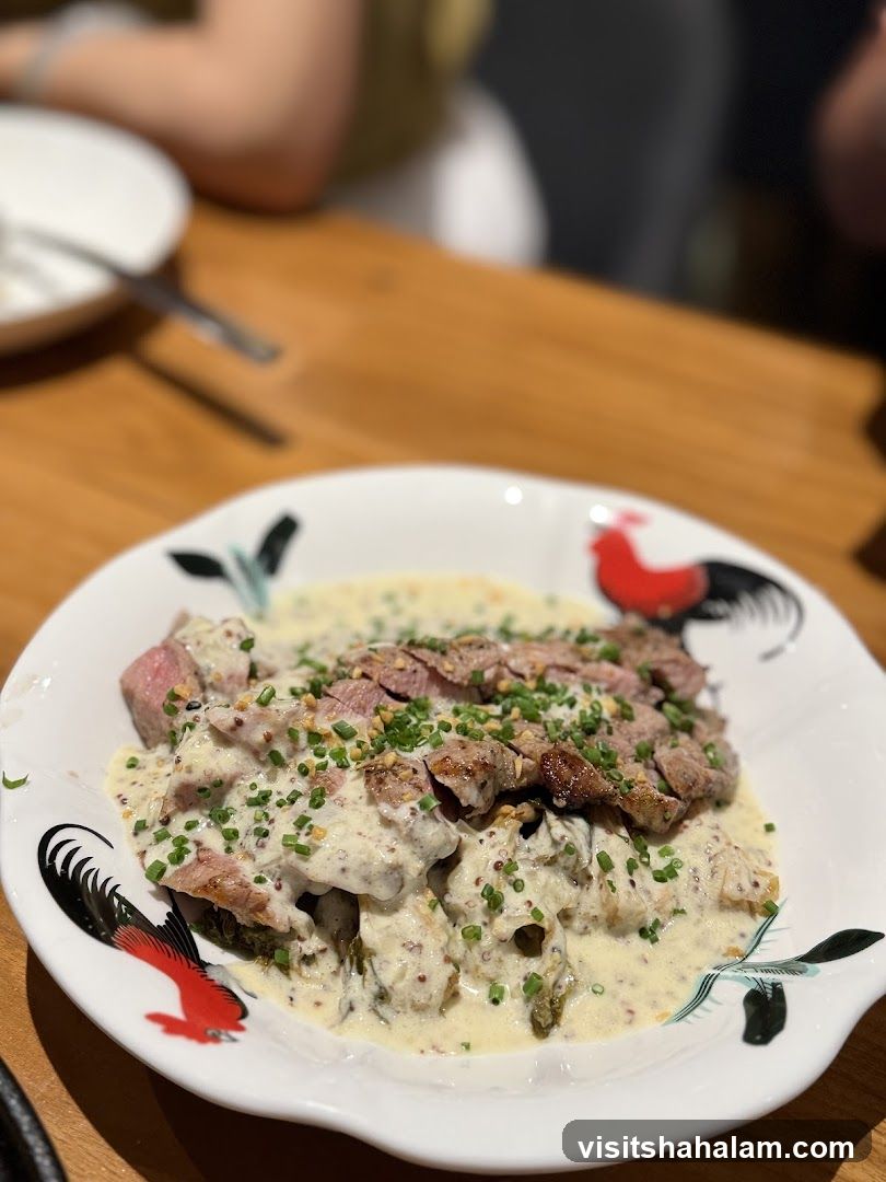 Sliced Meat Dish with Cream Sauce
