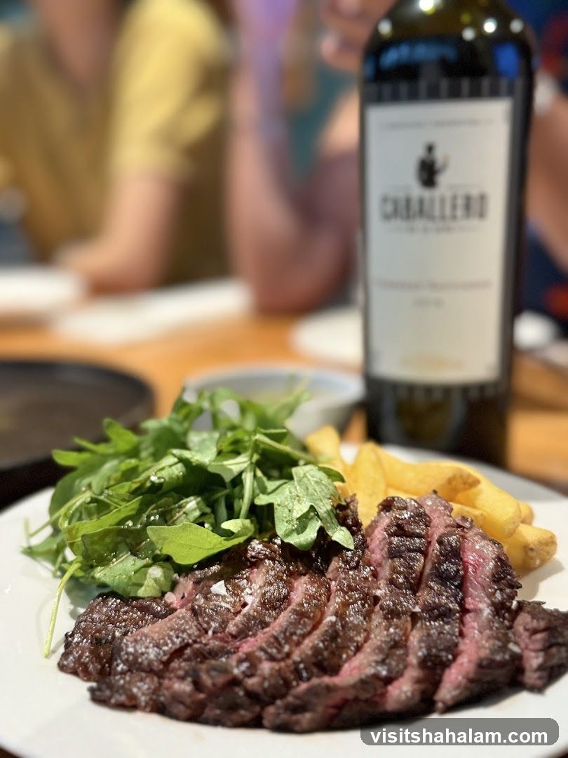 Steak and Fries with Wine