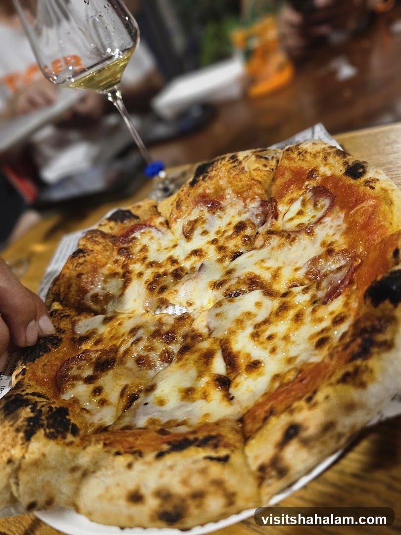 Pepperoni Pizza and White Wine