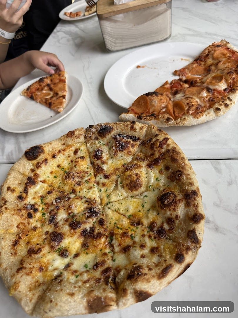 Pizzas on Table