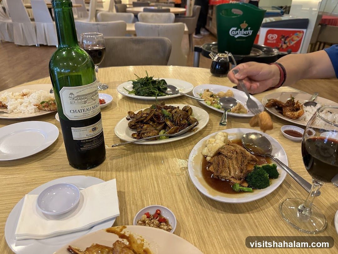 Table with Food and Wine