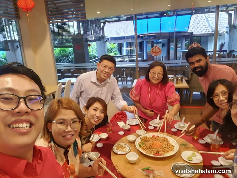 Group enjoying a meal at a restaurant