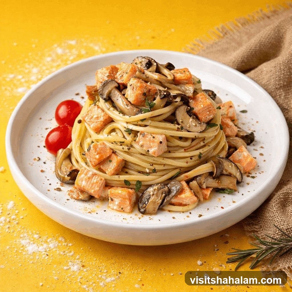 Salmon and Mushroom Pasta