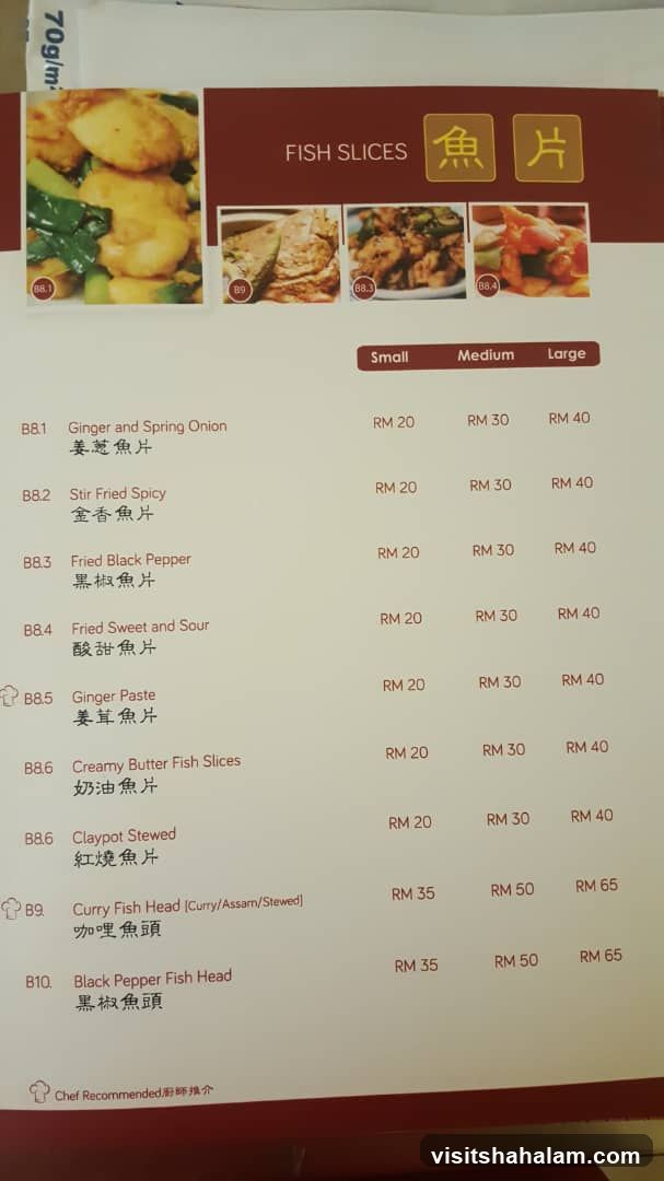 Fish Slices Menu