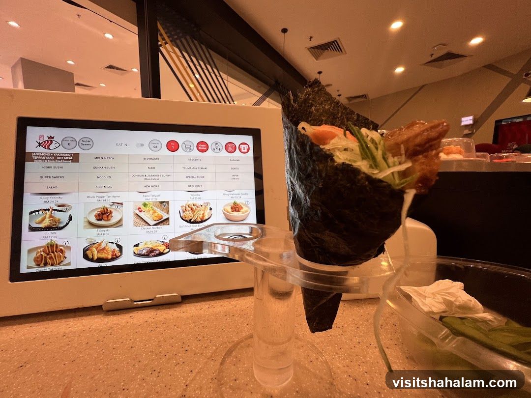Sushi Hand Roll and Menu Display