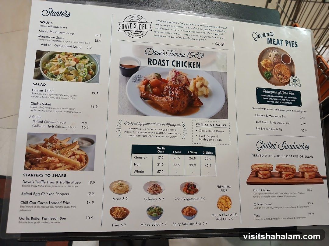 Dave's Deli Menu