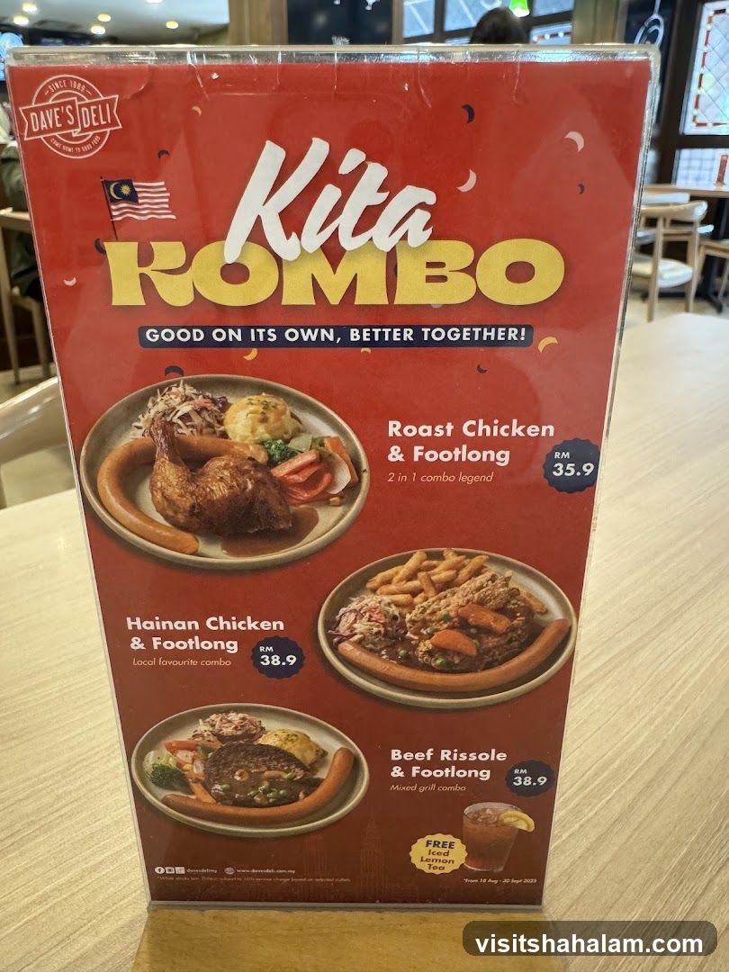 Dave's Deli Kita Kombo Menu
