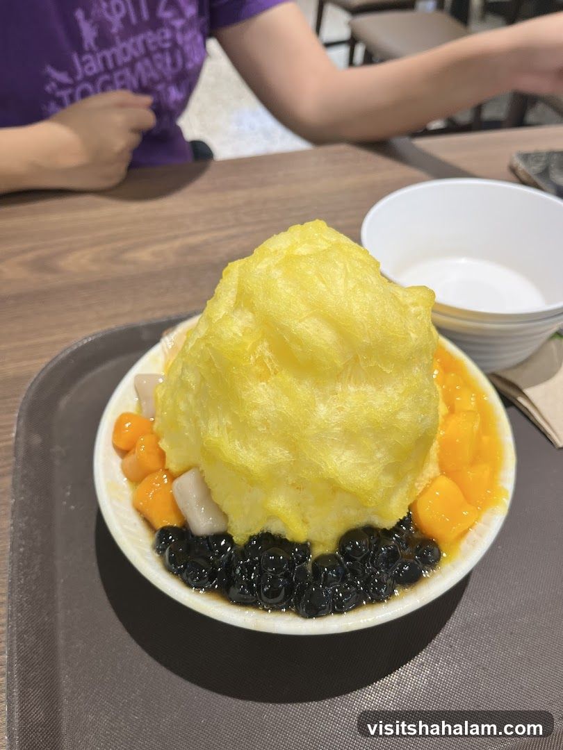 Mango shaved ice with toppings