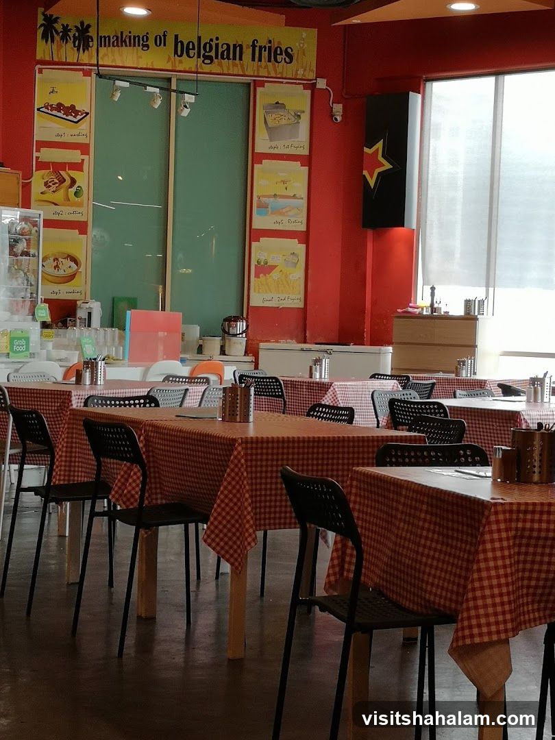 Restaurant Interior with Belgian Fries Theme