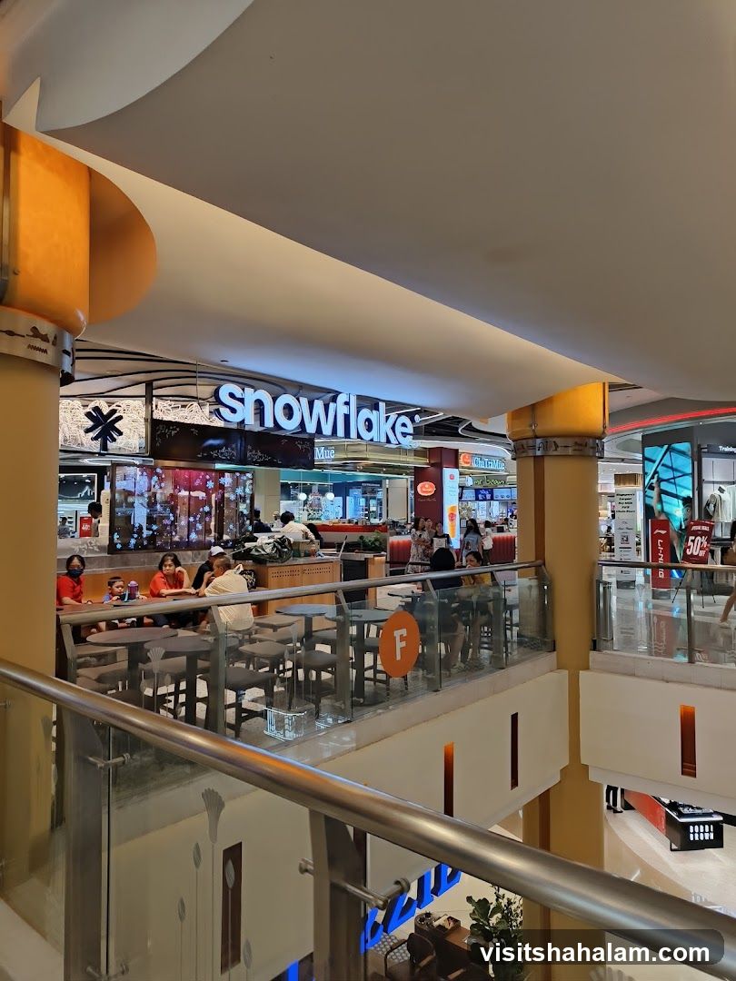 Indoor mall with seating area
