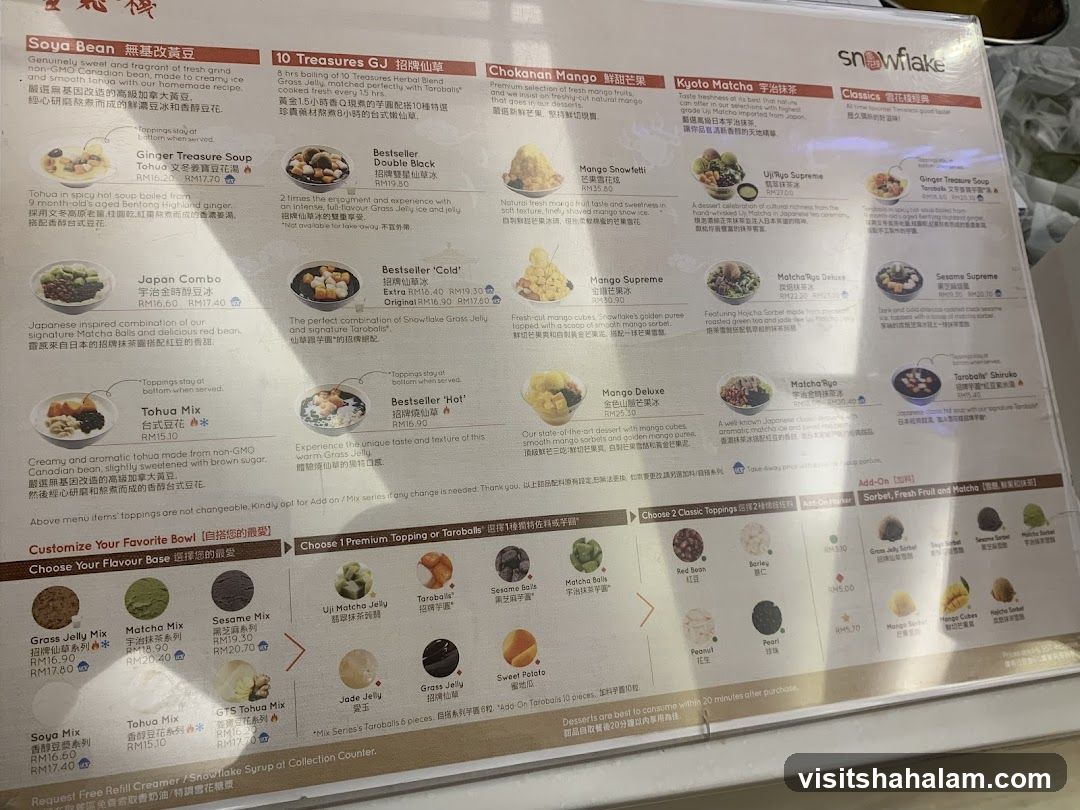 Snowflake Menu