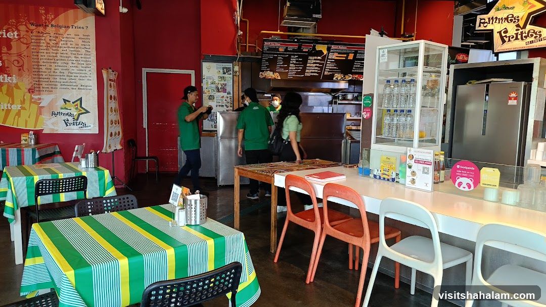 Restaurant Interior with Tables and Counter