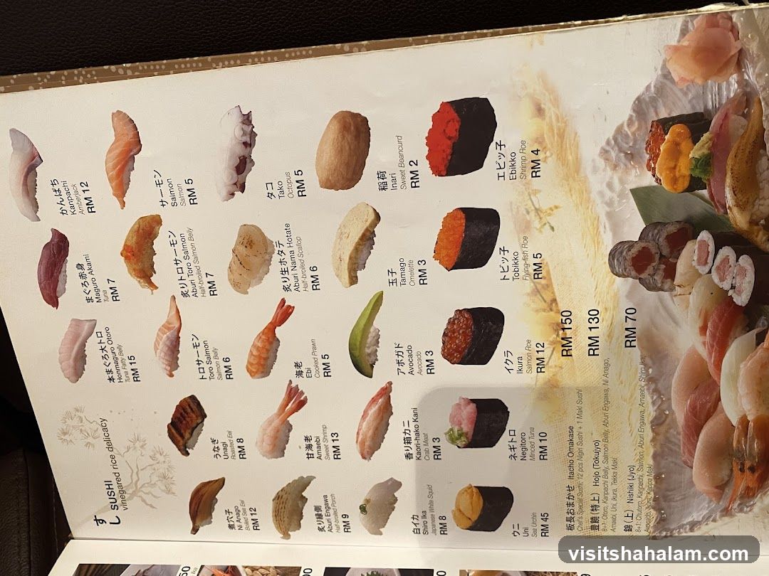 Sushi Menu