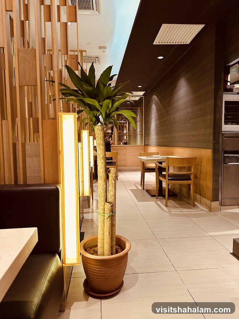 Restaurant Interior with Plant and Seating