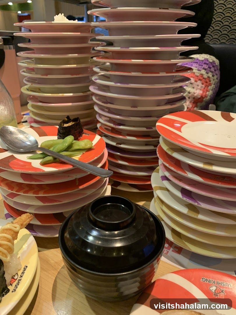 Stacks of Sushi Plates