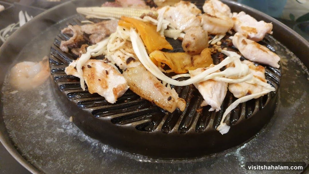 Grill with Food