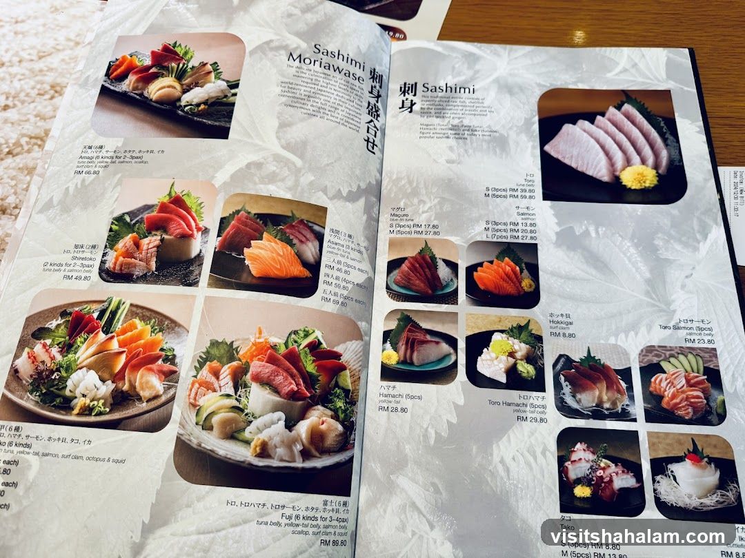 Sashimi Menu