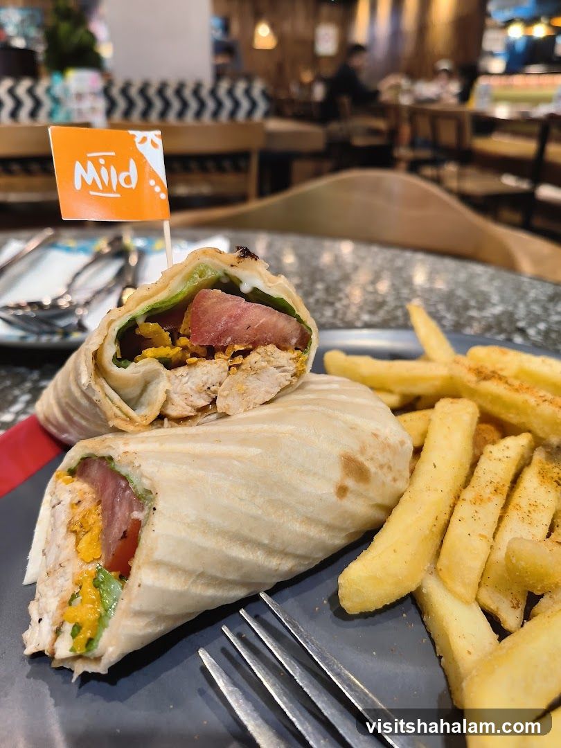 Chicken wrap with fries