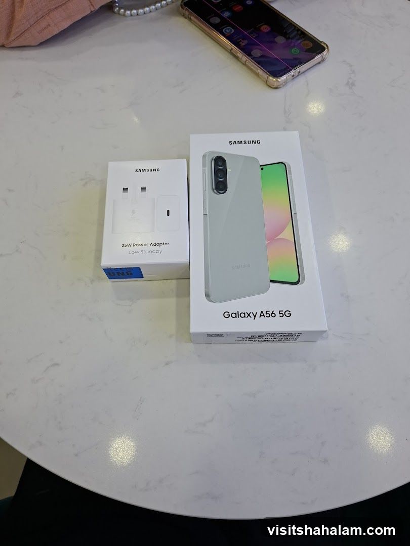 Samsung Galaxy A56 5G and Power Adapter