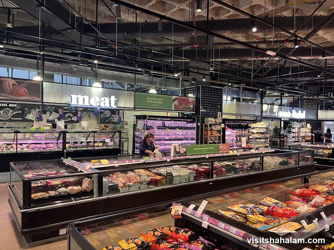 Butcher counter in a supermarket