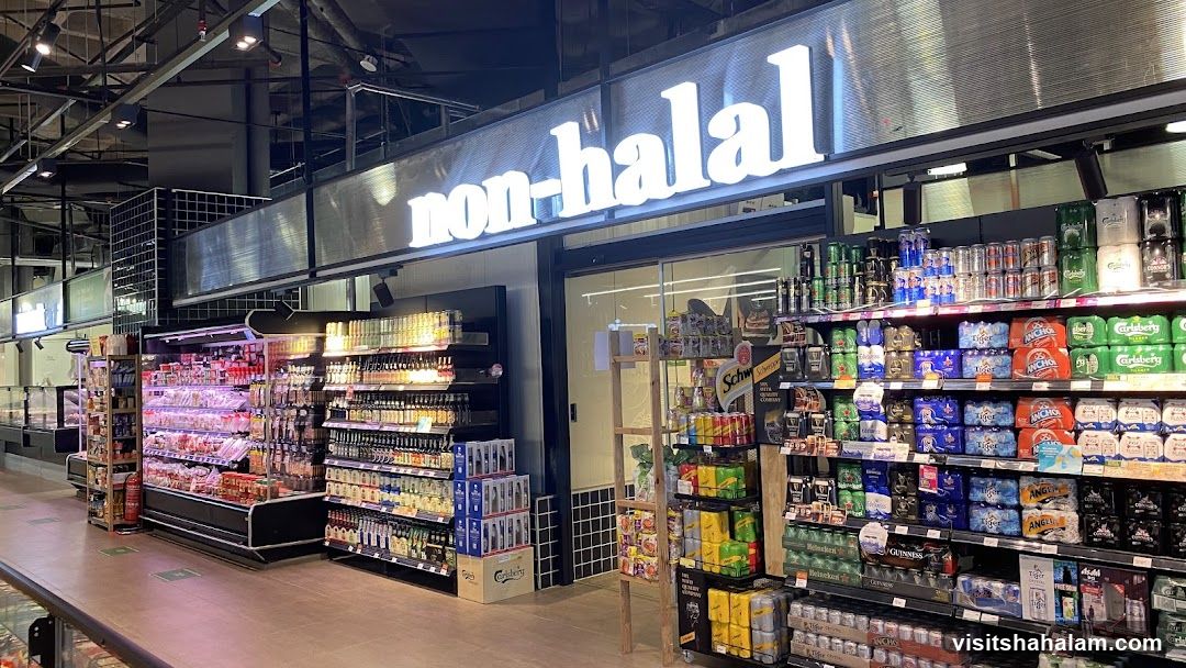 Supermarket aisle with beverages