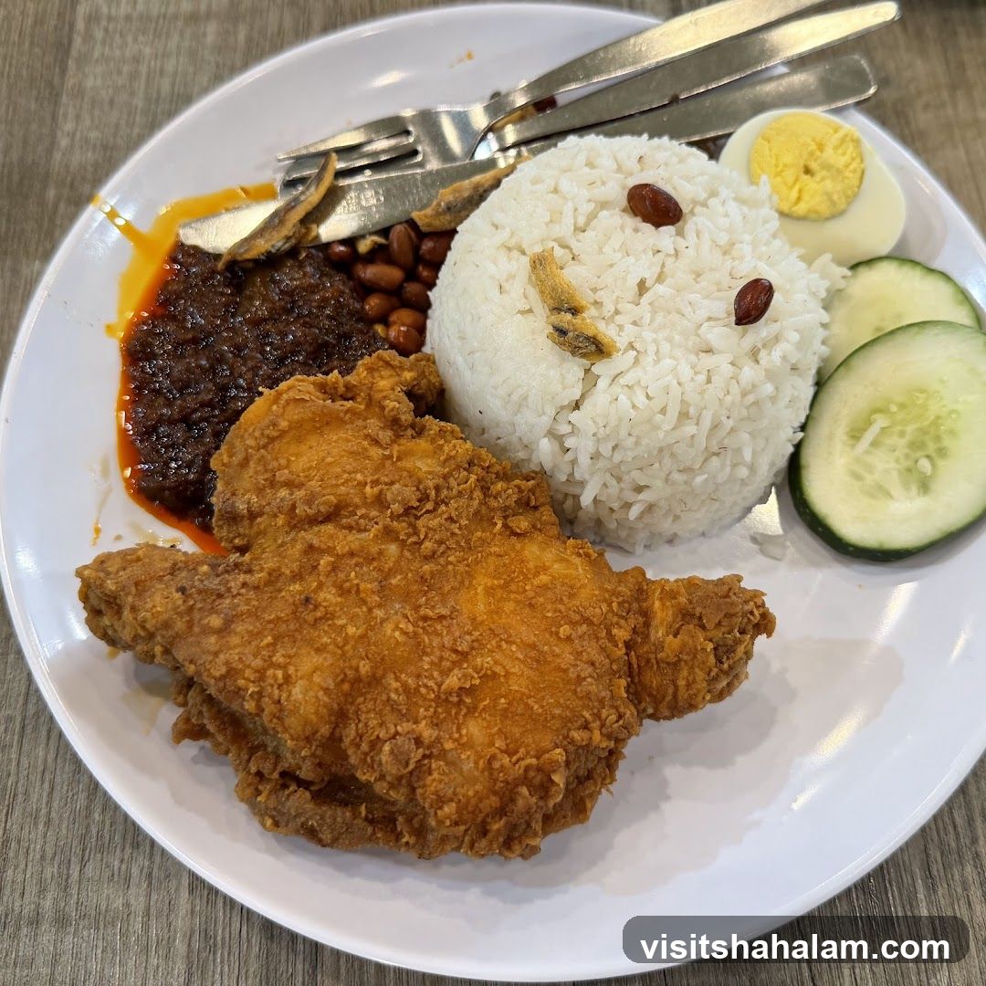 Nasi Lemak with Fried Chicken