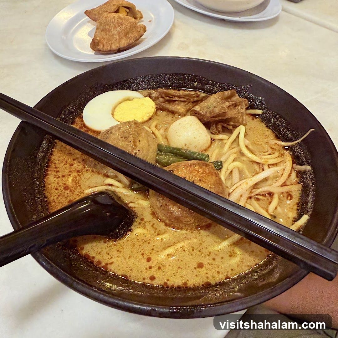 Curry Laksa with Fried Pastries