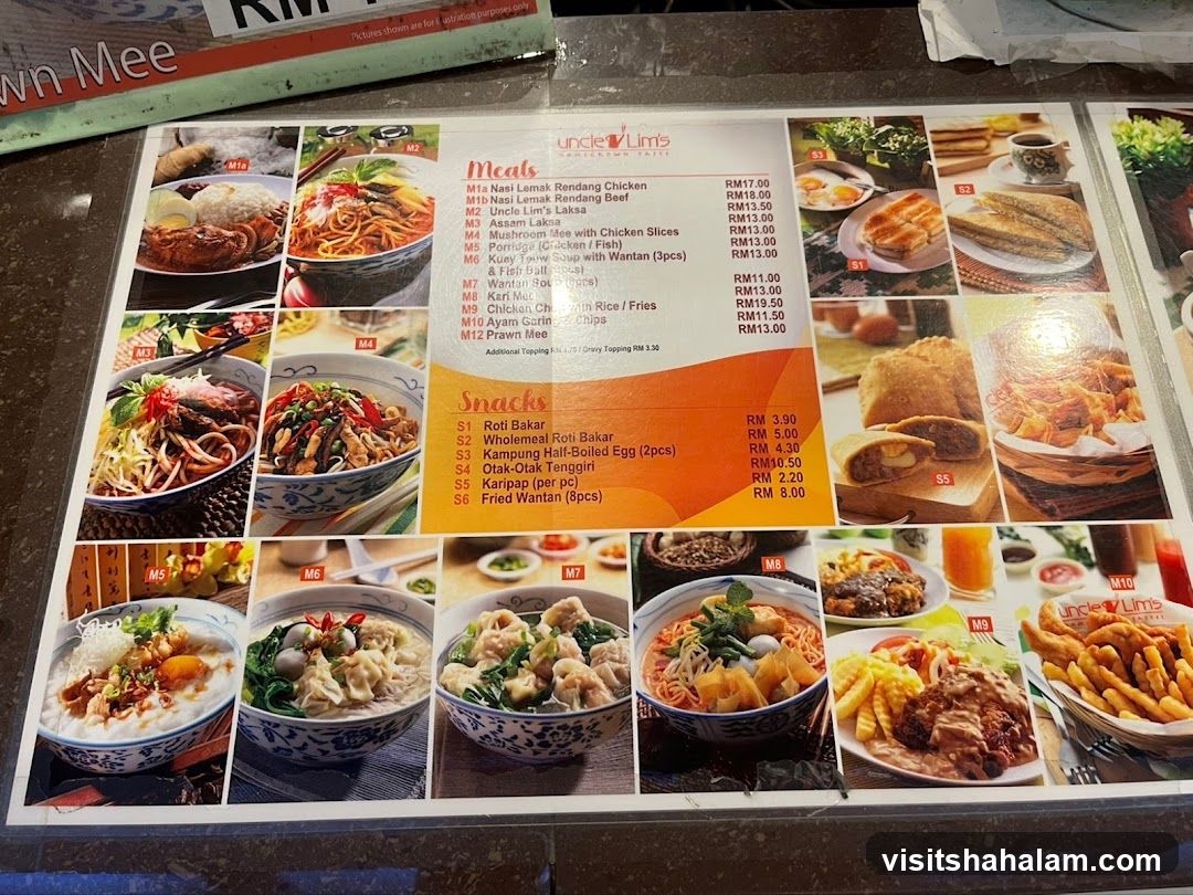 Uncle Lim's Menu