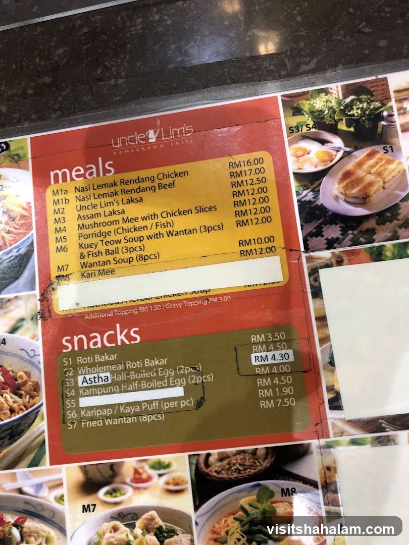 Uncle Lim's Homegrown Taste Menu